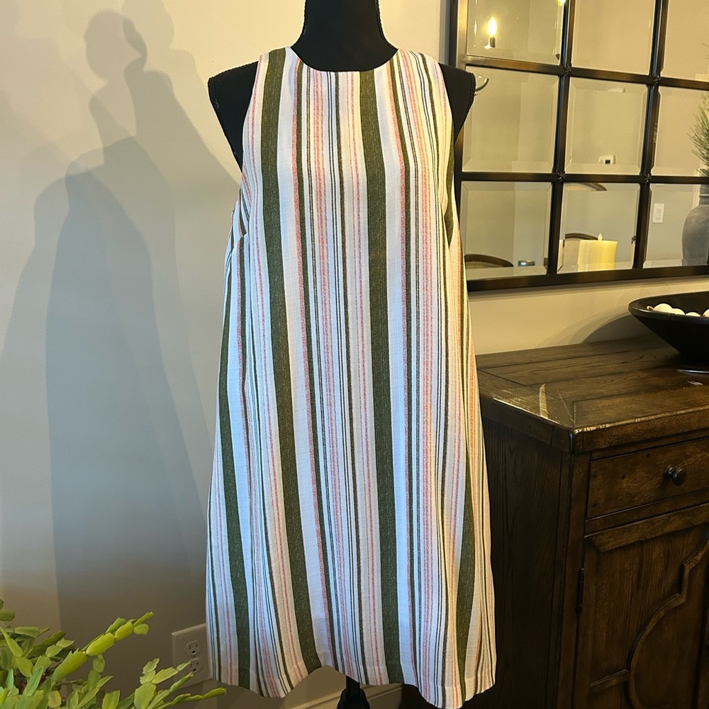 Daniel Cremieux sleeveless striped shift dress